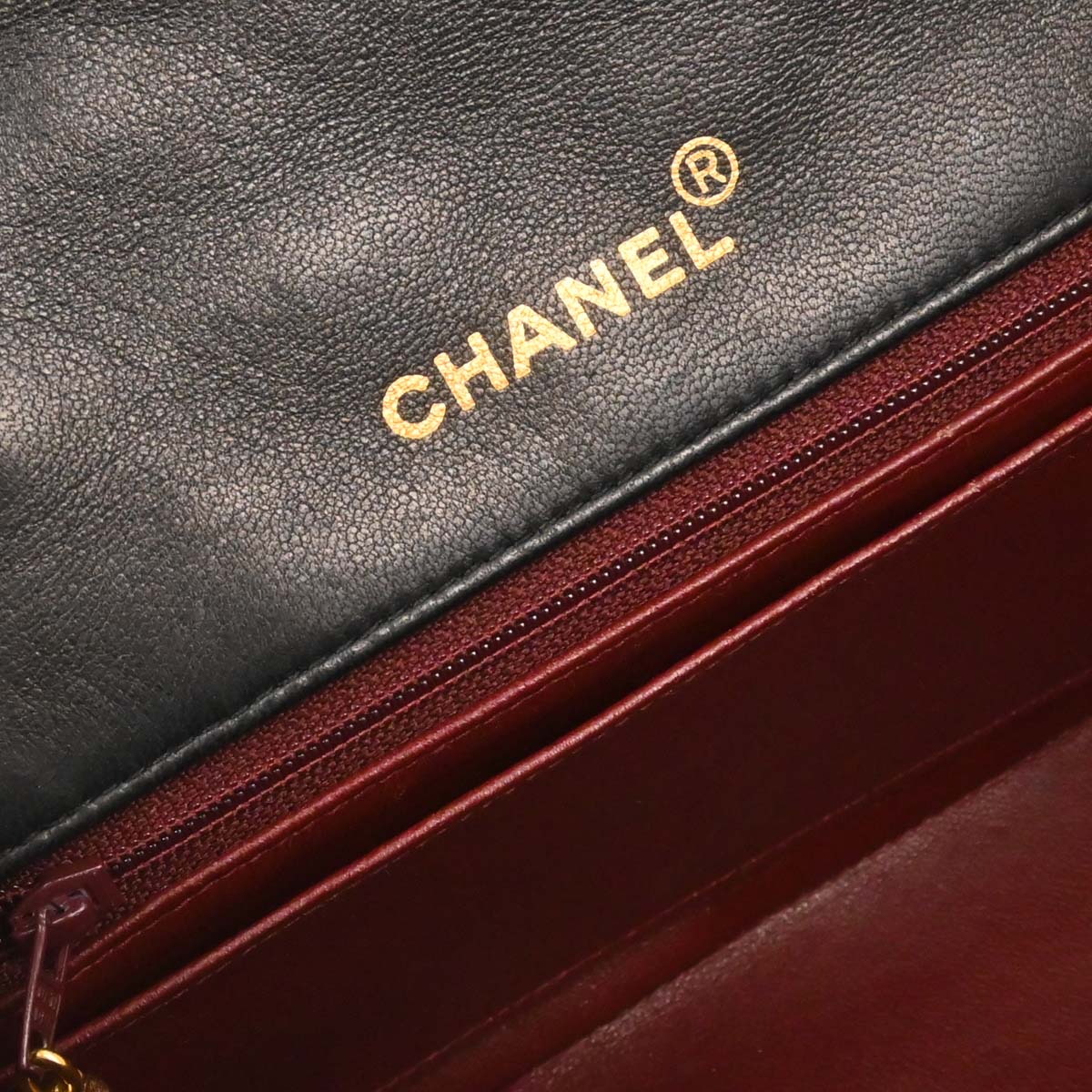 Chanel 1991-1994 Black Lambskin Single Flap Shoulder Bag