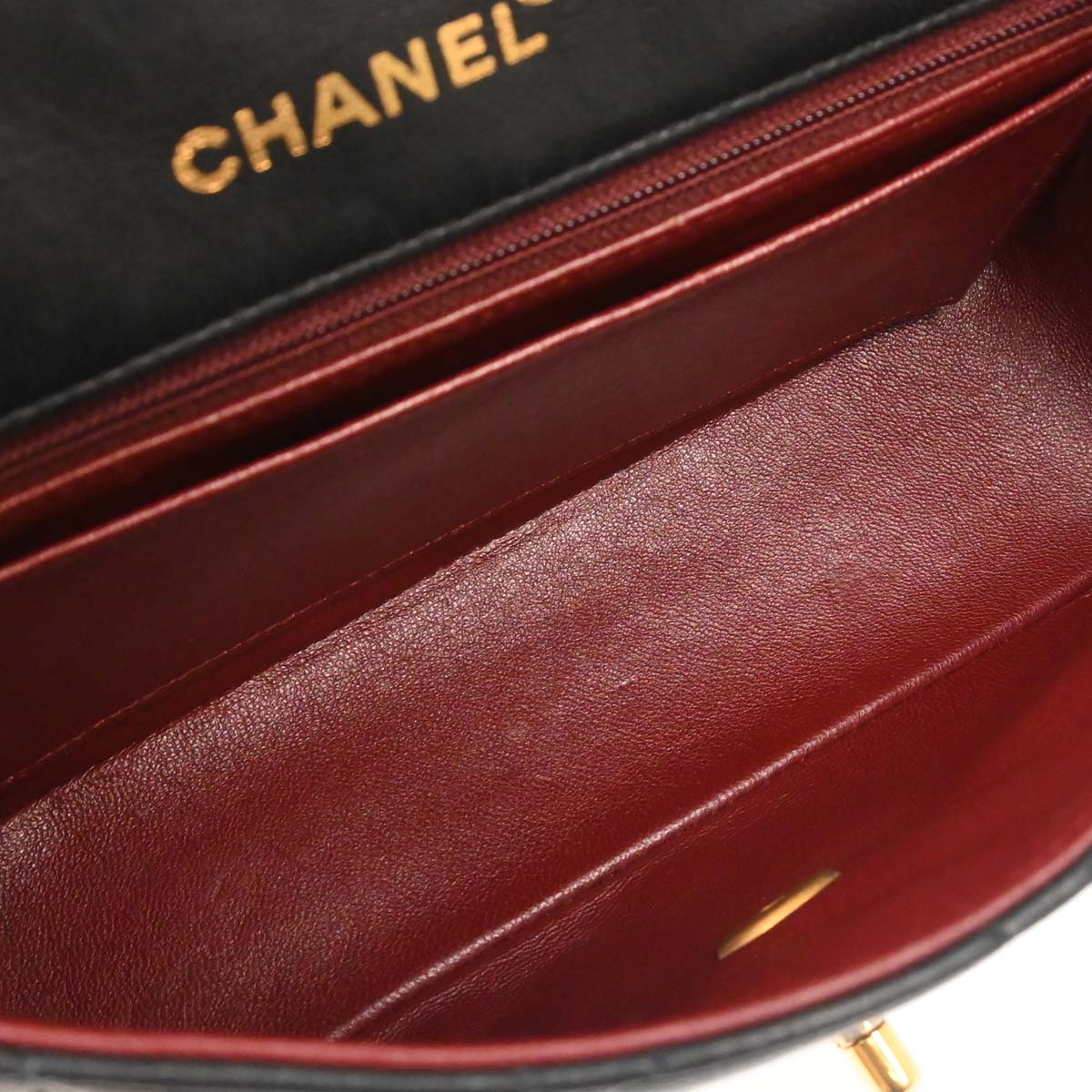 Chanel 1991-1994 Black Lambskin Single Flap Shoulder Bag