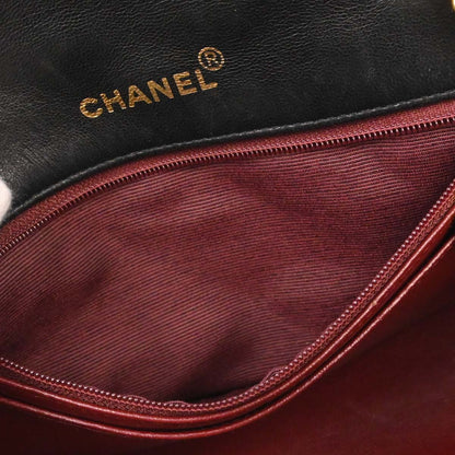 Chanel 1991-1994 Black Lambskin Single Flap Shoulder Bag