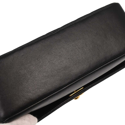 Chanel Black Lambskin Straight Flap Shoulder Bag