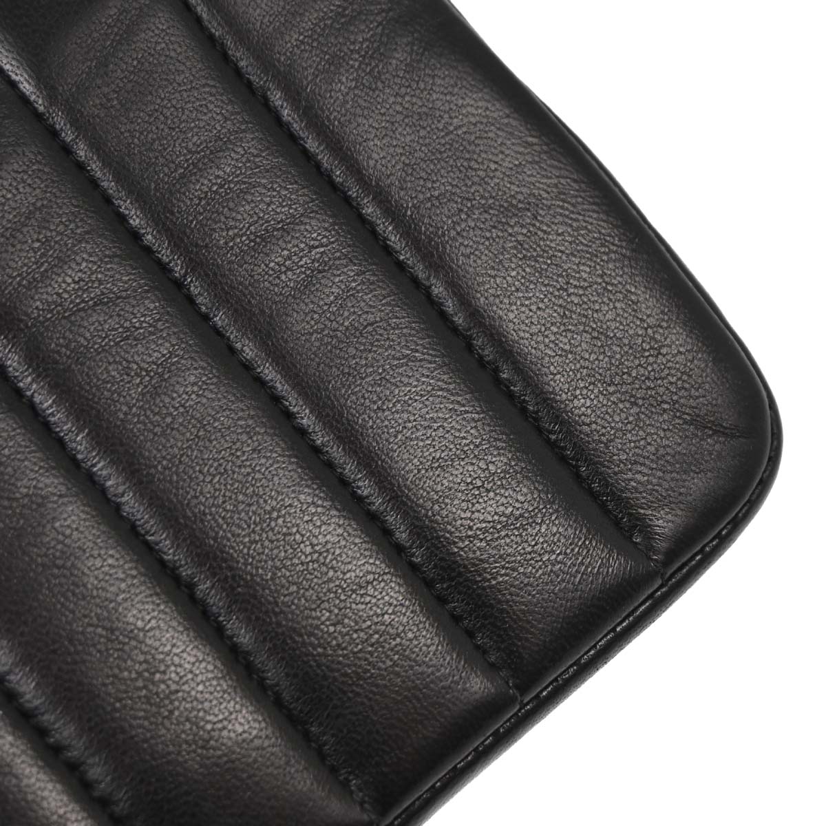 Chanel Black Lambskin Straight Flap Shoulder Bag