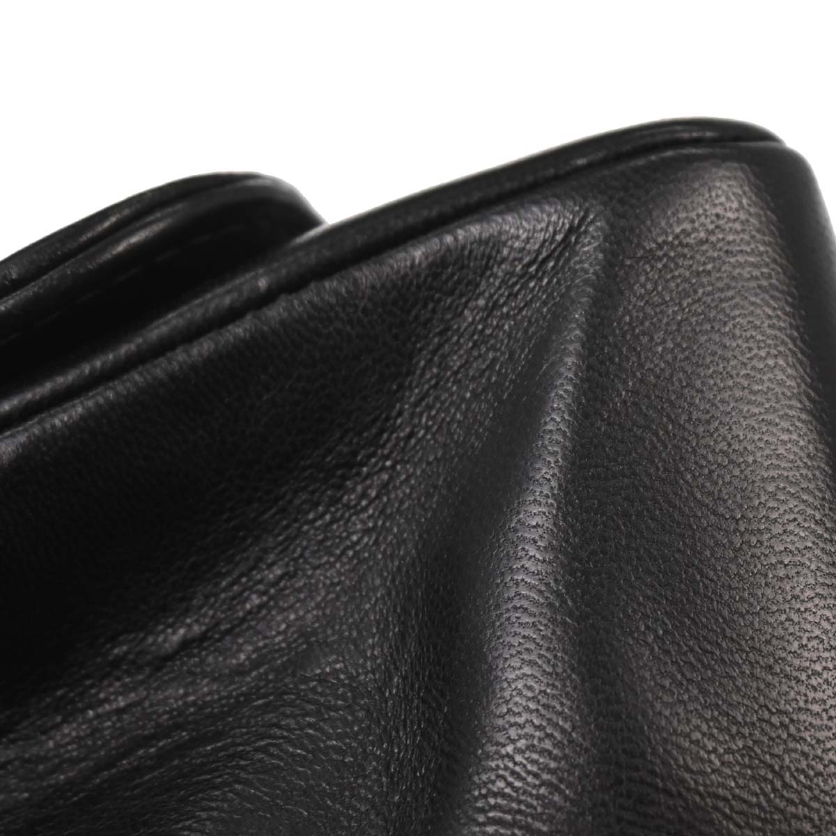 Chanel Black Lambskin Straight Flap Shoulder Bag