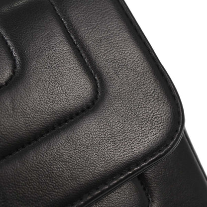 Chanel Black Lambskin Straight Flap Shoulder Bag