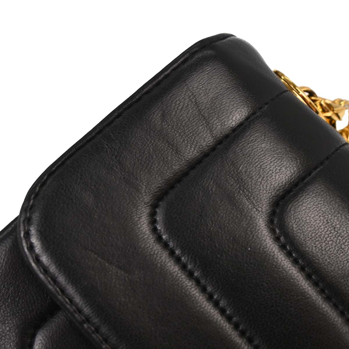 Chanel Black Lambskin Straight Flap Shoulder Bag