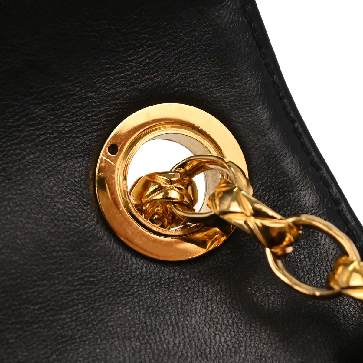 Chanel Black Lambskin Straight Flap Shoulder Bag