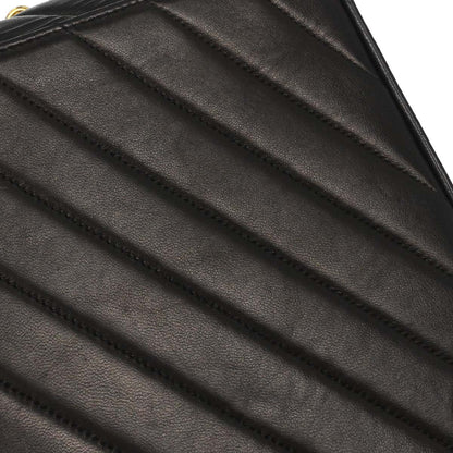 Chanel Black Lambskin Chevron Maxi Classic Flap Shoulder Bag
