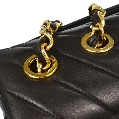 Chanel Black Lambskin Chevron Maxi Classic Flap Shoulder Bag