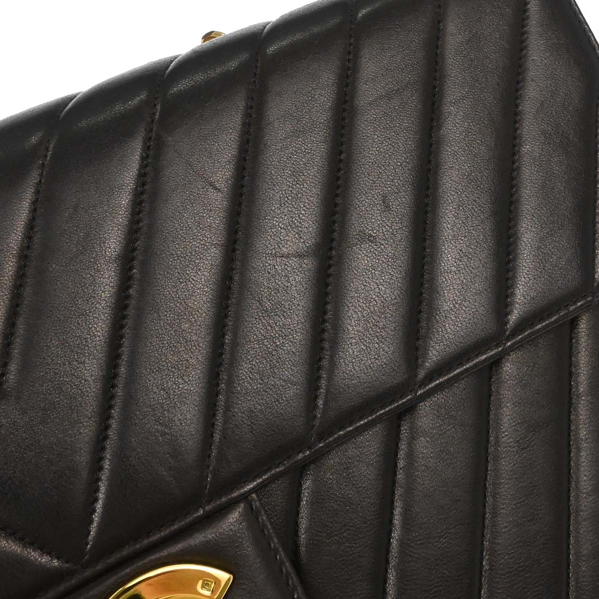 Chanel Black Lambskin Chevron Maxi Classic Flap Shoulder Bag