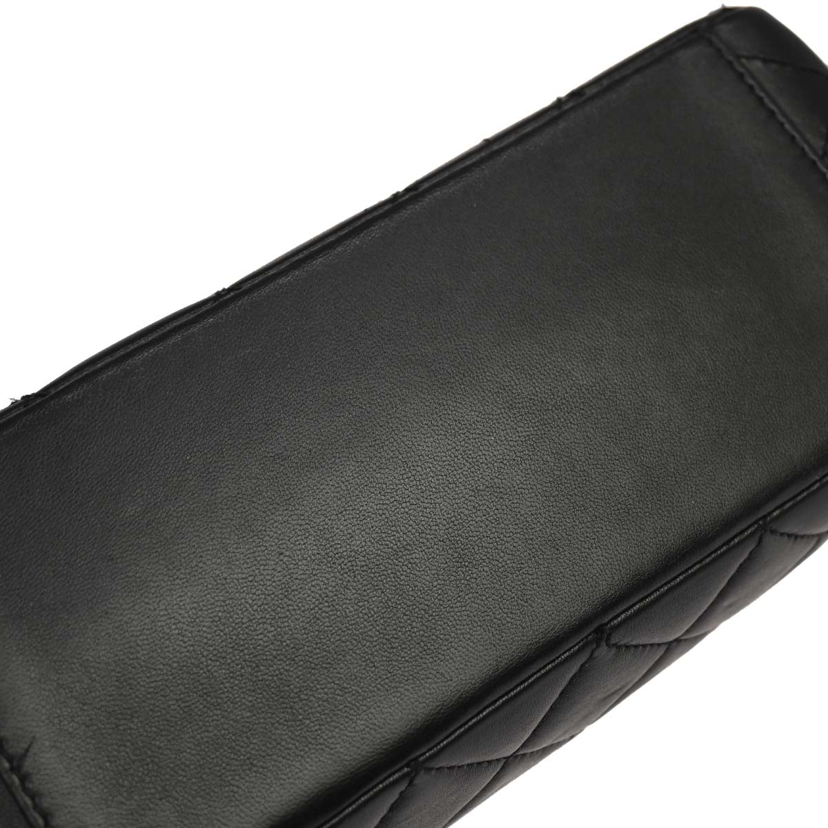 Chanel Black Lambskin Acrylic Chain Straight Flap Handbag