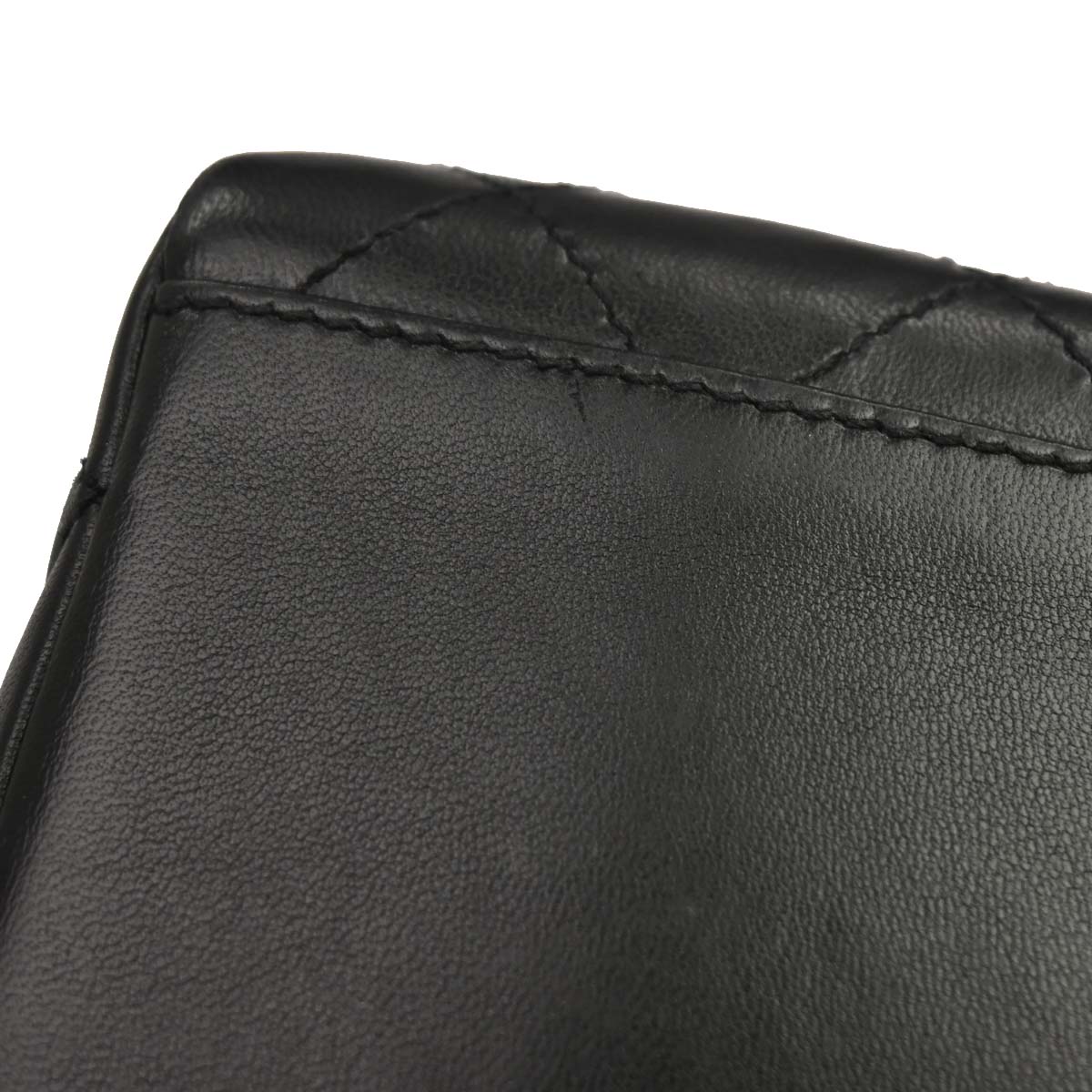 Chanel Black Lambskin Acrylic Chain Straight Flap Handbag