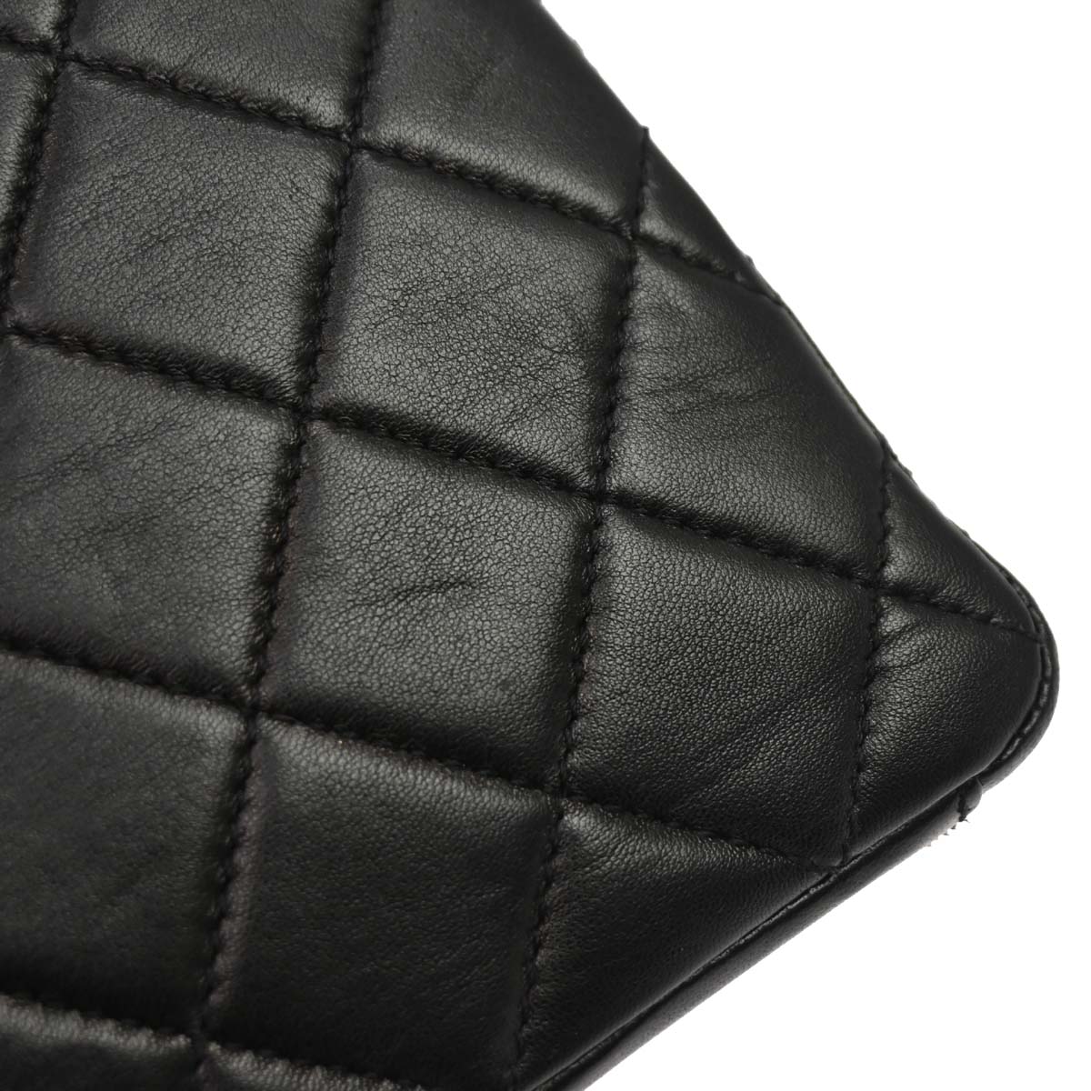Chanel Black Lambskin Acrylic Chain Straight Flap Handbag