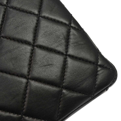 Chanel Black Lambskin Acrylic Chain Straight Flap Handbag