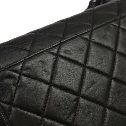 Chanel Black Lambskin Acrylic Chain Straight Flap Handbag