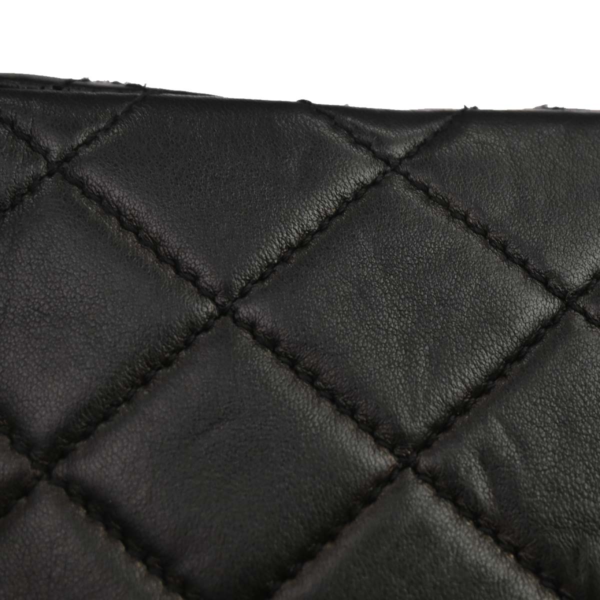 Chanel Black Lambskin Acrylic Chain Straight Flap Handbag