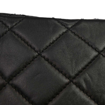Chanel Black Lambskin Acrylic Chain Straight Flap Handbag