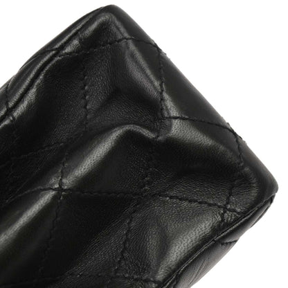 Chanel Black Lambskin Acrylic Chain Straight Flap Handbag
