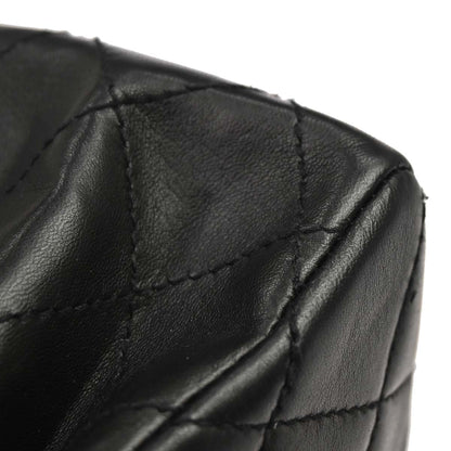 Chanel Black Lambskin Acrylic Chain Straight Flap Handbag
