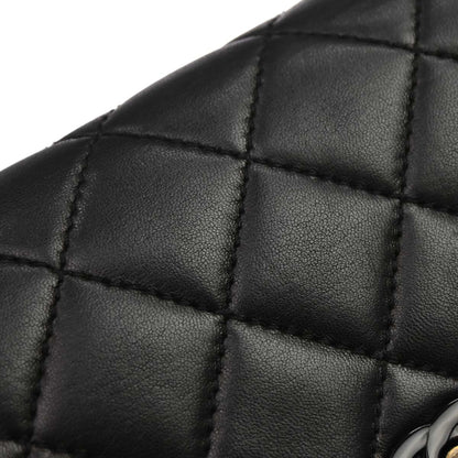 Chanel Black Lambskin Acrylic Chain Straight Flap Handbag
