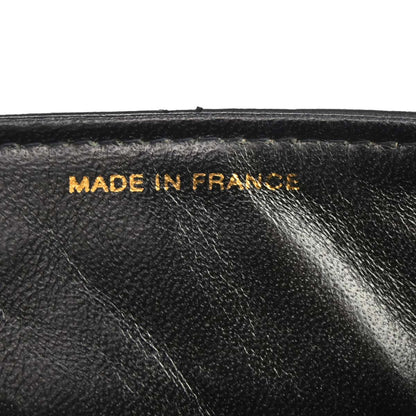 Chanel Black Lambskin Acrylic Chain Straight Flap Handbag