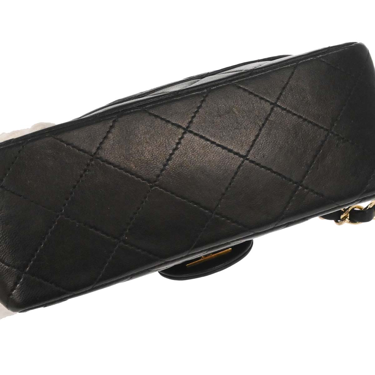 Chanel 2002-2003 Black Lambskin Mini Classic Square Flap Shoulder Bag 17