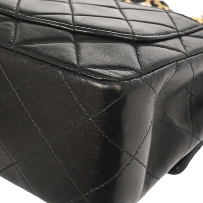 Chanel 2002-2003 Black Lambskin Mini Classic Square Flap Shoulder Bag 17