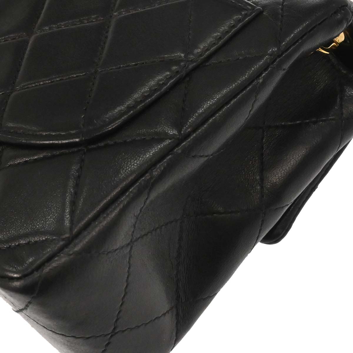 Chanel 2002-2003 Black Lambskin Mini Classic Square Flap Shoulder Bag 17
