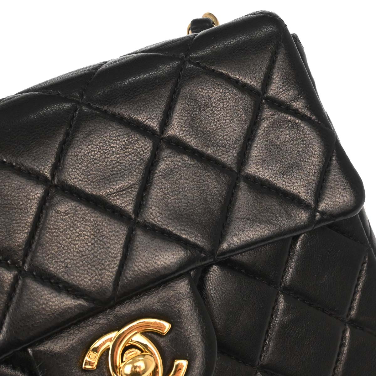 Chanel 2002-2003 Black Lambskin Mini Classic Square Flap Shoulder Bag 17