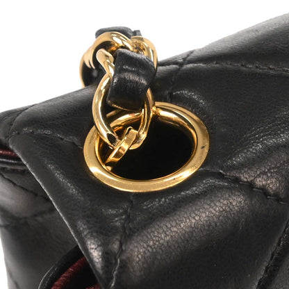 Chanel 2002-2003 Black Lambskin Mini Classic Square Flap Shoulder Bag 17