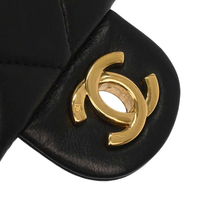 Chanel 2002-2003 Black Lambskin Mini Classic Square Flap Shoulder Bag 17