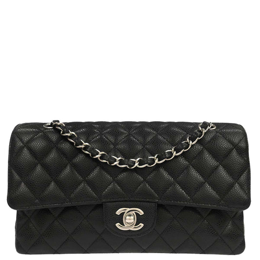 Chanel Black Caviar Medium Classic Double Flap Shoulder Bag