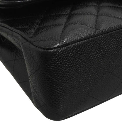 Chanel Black Caviar Medium Classic Double Flap Shoulder Bag