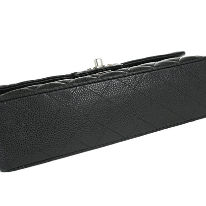 Chanel Black Caviar Skin Medium Classic Double Flap Shoulder Bag