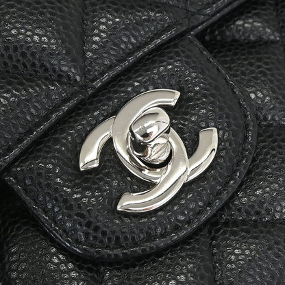 Chanel Black Caviar Skin Medium Classic Double Flap Shoulder Bag