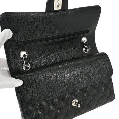 Chanel Black Caviar Skin Medium Classic Double Flap Shoulder Bag