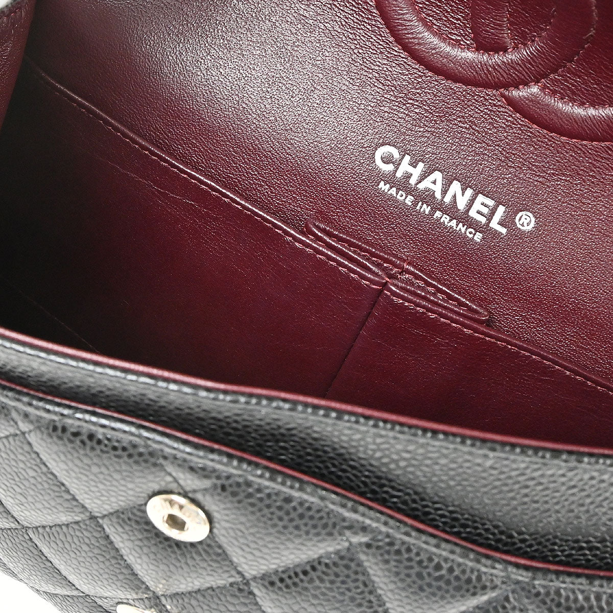 Chanel Black Caviar Skin Medium Classic Double Flap Shoulder Bag