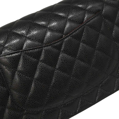 Chanel Black Caviar Medium Classic Double Flap Shoulder Bag