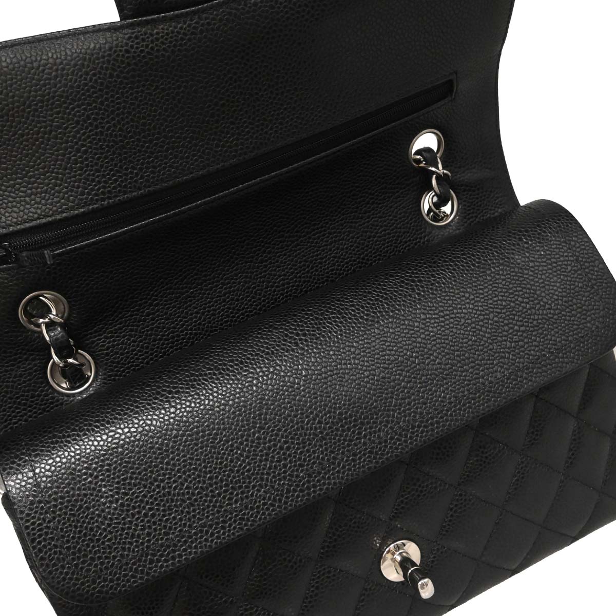 Chanel Black Caviar Medium Classic Double Flap Shoulder Bag