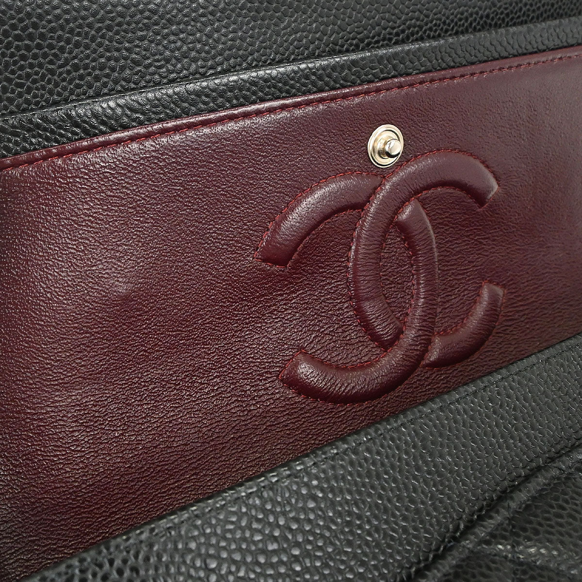 Chanel Black Caviar Skin Medium Classic Double Flap Shoulder Bag