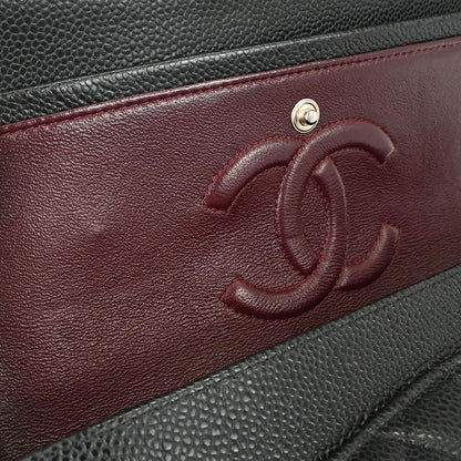 Chanel Black Caviar Skin Medium Classic Double Flap Shoulder Bag