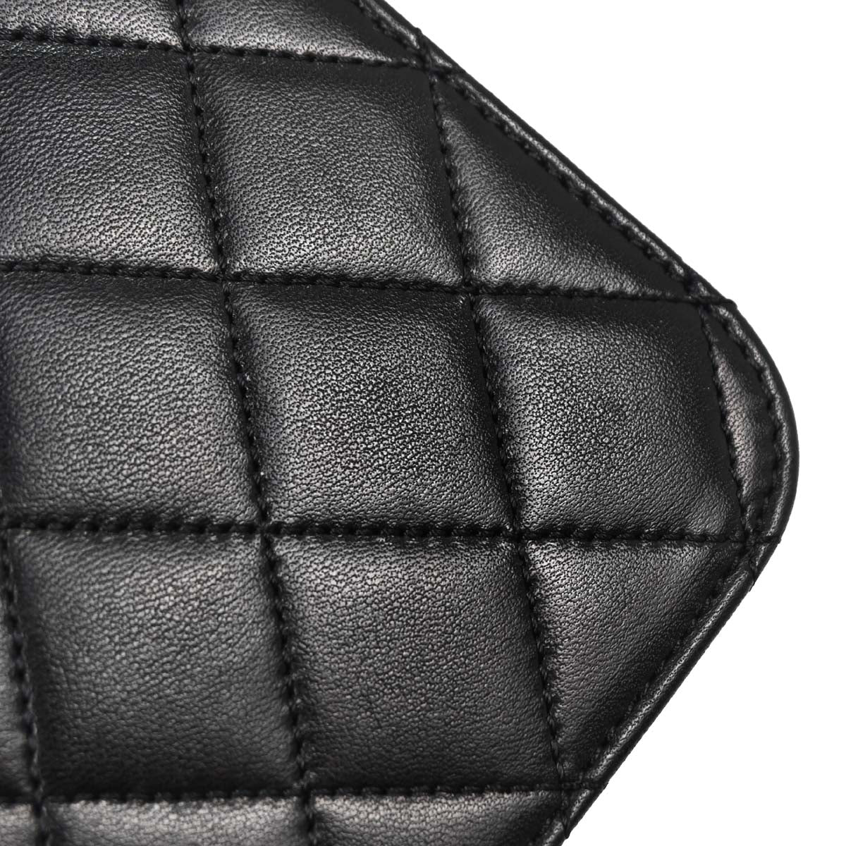 Chanel Black Lambskin Pushlock Small Full Flap Shoulder Bag