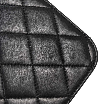 Chanel Black Lambskin Pushlock Small Full Flap Shoulder Bag