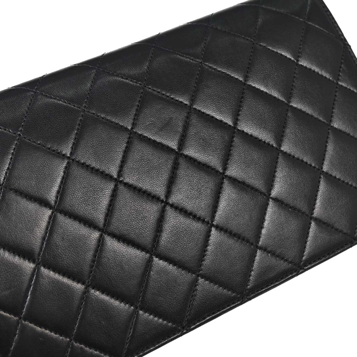 Chanel Black Lambskin Pushlock Small Full Flap Shoulder Bag