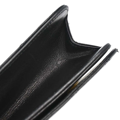 Chanel Black Lambskin Pushlock Small Full Flap Shoulder Bag