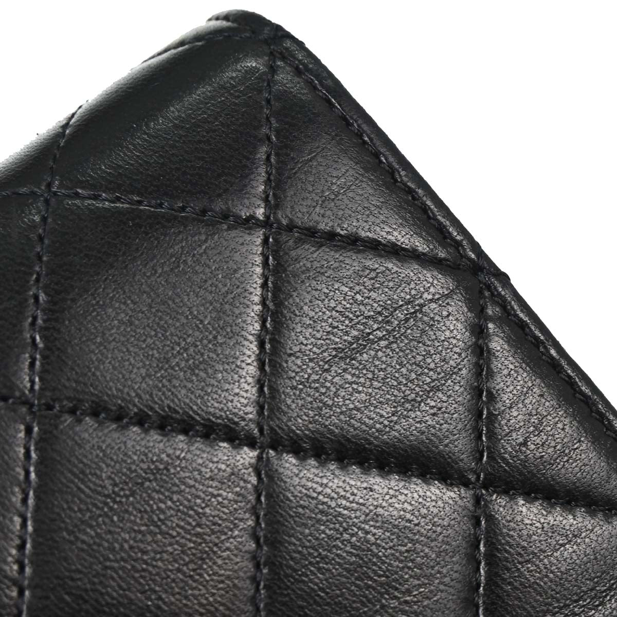 Chanel Black Lambskin Pushlock Small Full Flap Shoulder Bag