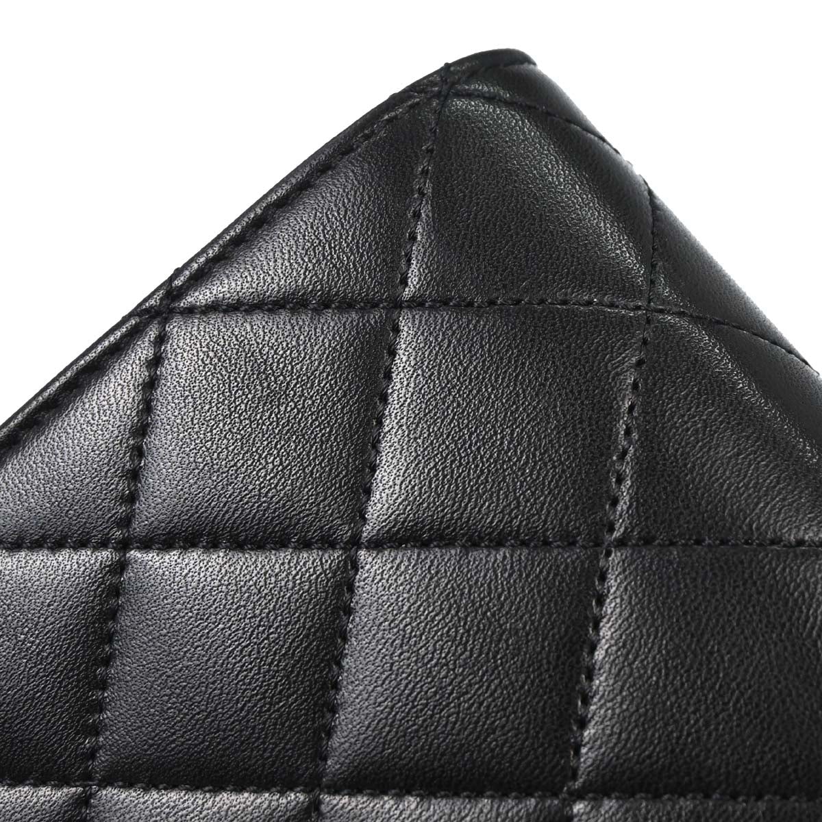 Chanel Black Lambskin Pushlock Small Full Flap Shoulder Bag
