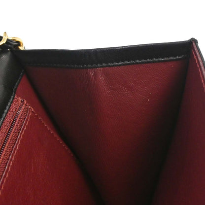 Chanel Black Lambskin Pushlock Small Full Flap Shoulder Bag