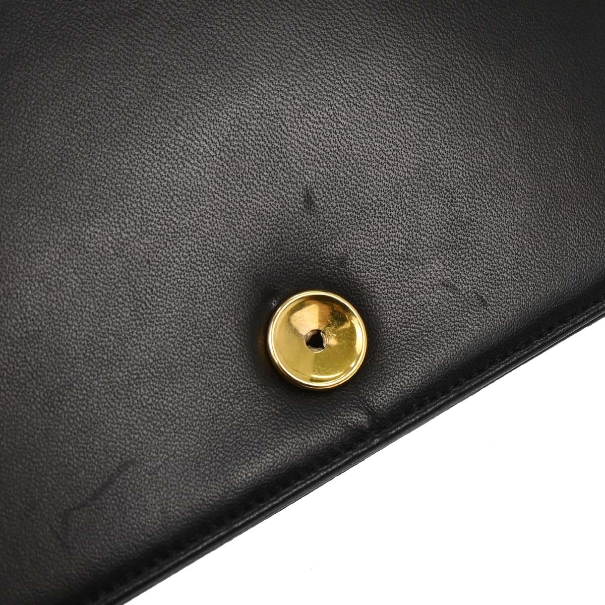 Chanel Black Lambskin Pushlock Small Full Flap Shoulder Bag