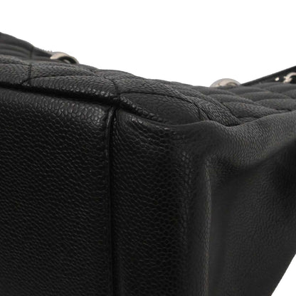 Chanel 2008-2009 Black Caviar Skin Grand Shopping Tote GST Chain Handbag