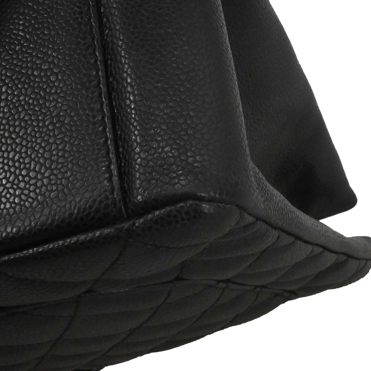 Chanel 2008-2009 Black Caviar Skin Grand Shopping Tote GST Chain Handbag