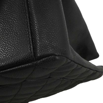 Chanel 2008-2009 Black Caviar Skin Grand Shopping Tote GST Chain Handbag